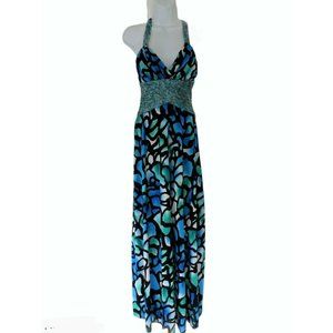 XOXO Blue and Green Backless Gown Size 9